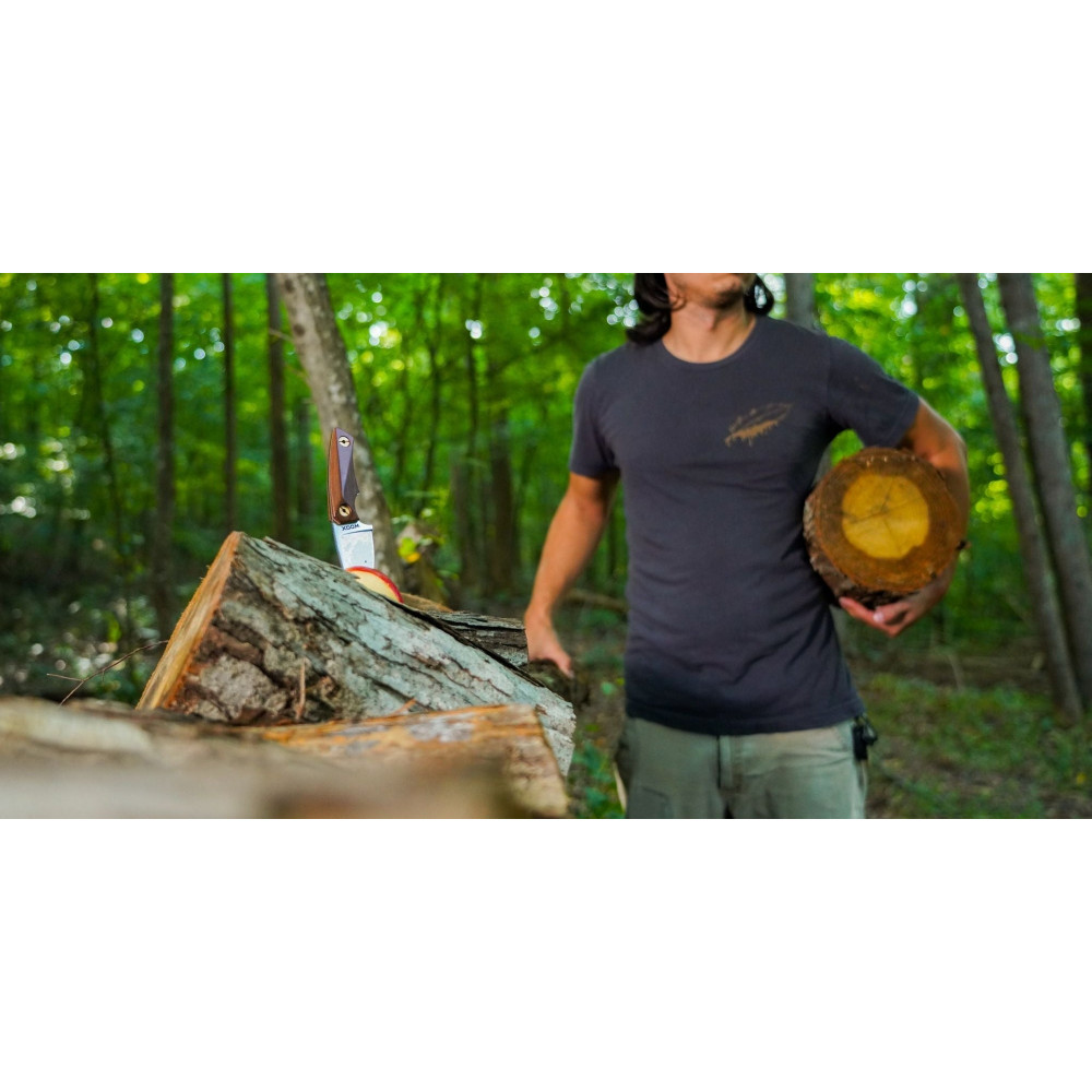 Tourist knife WOOX Bad Boy Drop Point with walnut wooden handle 15.8 cm