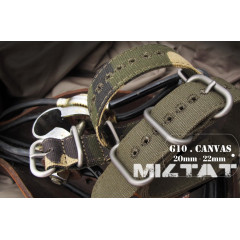 MiLTAT Canvas G10 Military Watch Strap in Camouflage Color Camo with Round Reinforced Holes Lockstitch Style NATO/Military