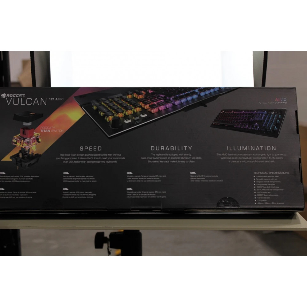 Геймерська клавіатура ROCCAT Vulcan 121 Aimo з програмованими клавішами та RGB підсвіткою чорна