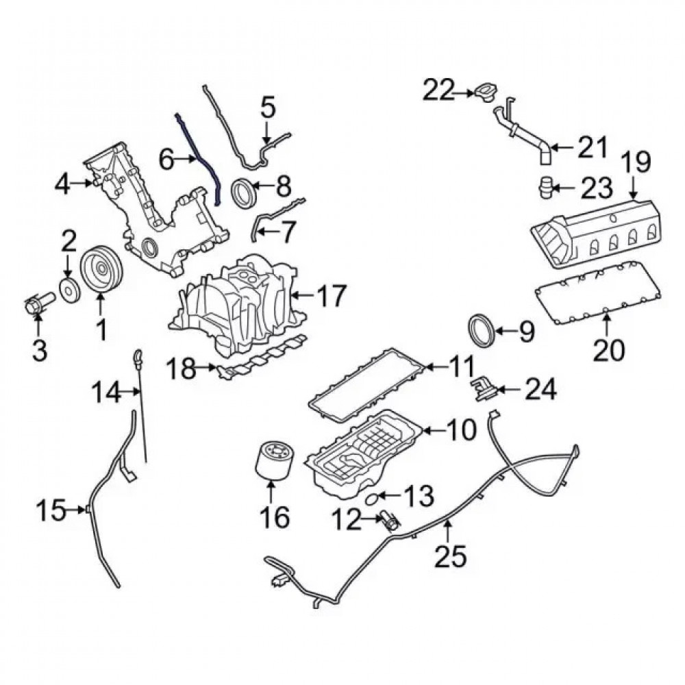 Прокладка передньої кришки двигуна Ford 4R3Z-6020-EB для Mustang Explorer F-150