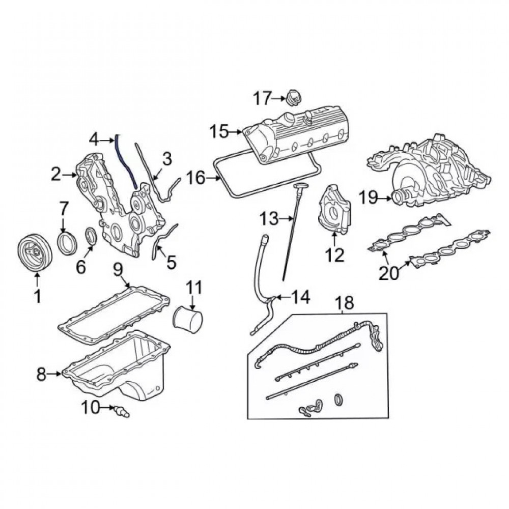 Прокладка передньої кришки двигуна Ford 4R3Z-6020-EB для Mustang Explorer F-150