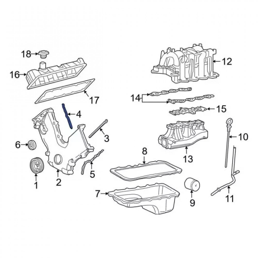 Прокладка передньої кришки двигуна Ford 4R3Z-6020-EB для Mustang Explorer F-150