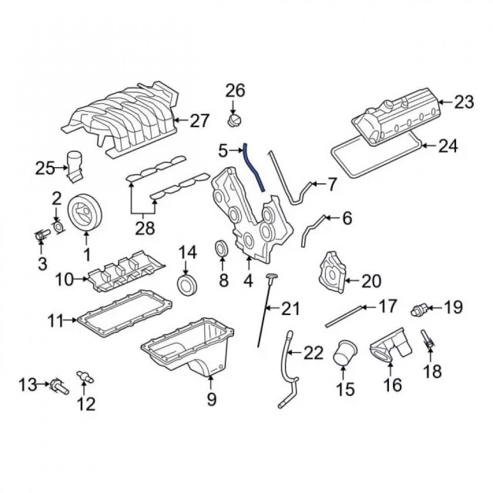Прокладка передньої кришки двигуна Ford 4R3Z-6020-EB для Mustang Explorer F-150