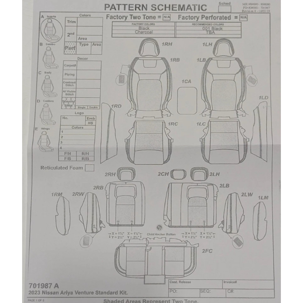 Leather seat covers for Roadwire 701997 car seats for Nissan Ariya Venture 2023-2024 graphite used