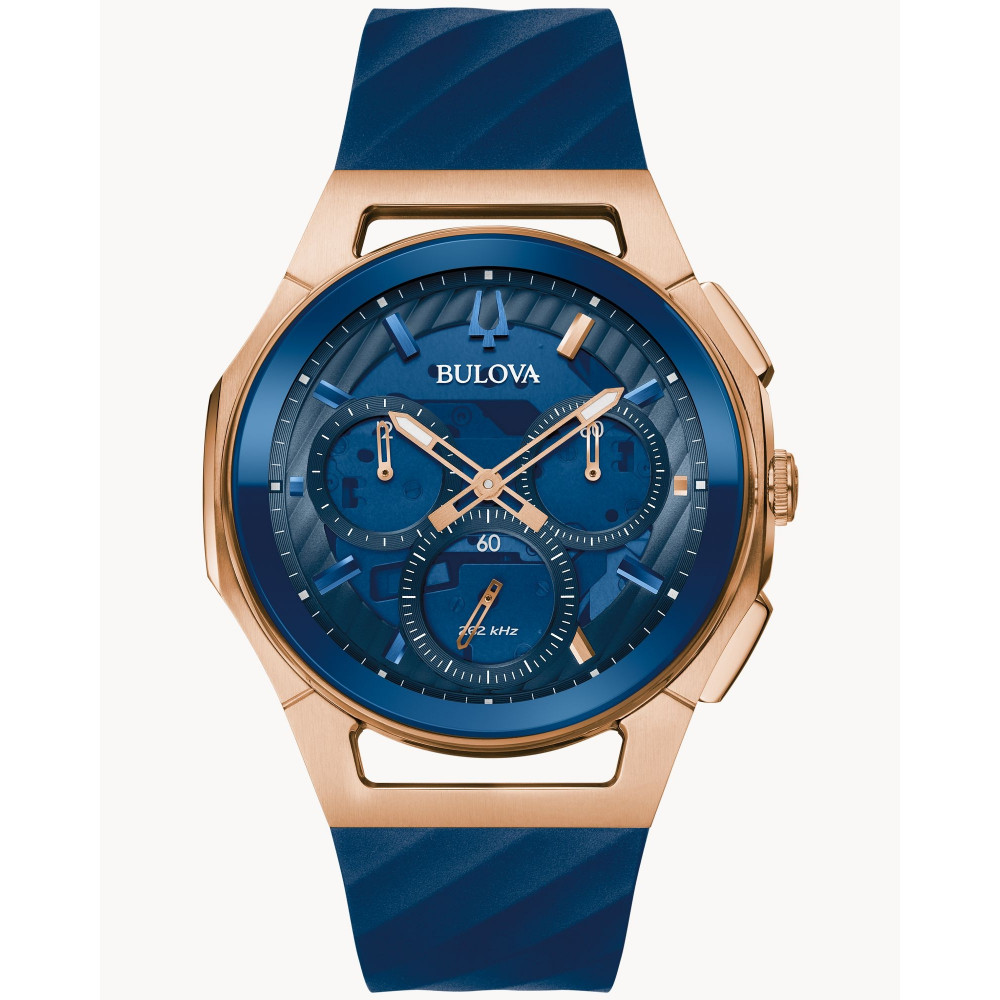 Чоловічий кварцовий годинник з хронографом Bulova Marc Anthony CURV 97A185 синій