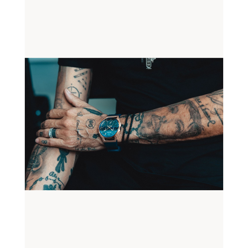 Чоловічий кварцовий годинник з хронографом Bulova Marc Anthony CURV 97A185 синій