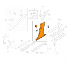 Накладка центральної стійки кузова ліва нижня Nissan Ariya 769165MP0A 2023-2025