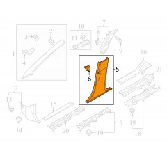 Накладка центральної стійки кузова ліва нижня Nissan Ariya 769165MP0A 2023-2025