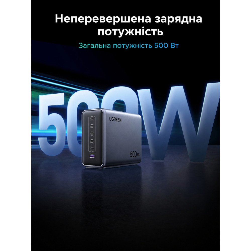 Desktop Charger UGREEN Nexode 500W 6 Ports GaN 55550