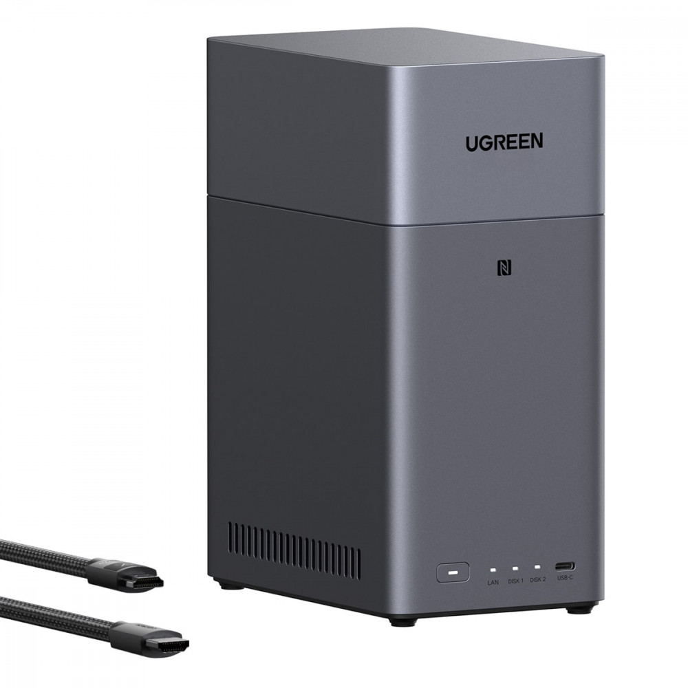 Мережеве сховище NAS UGREEN NASync DH2300 A1113054 на 2 відсіки 4GB RAM 1xGbE 1xUSB-C 2xUSB-A
