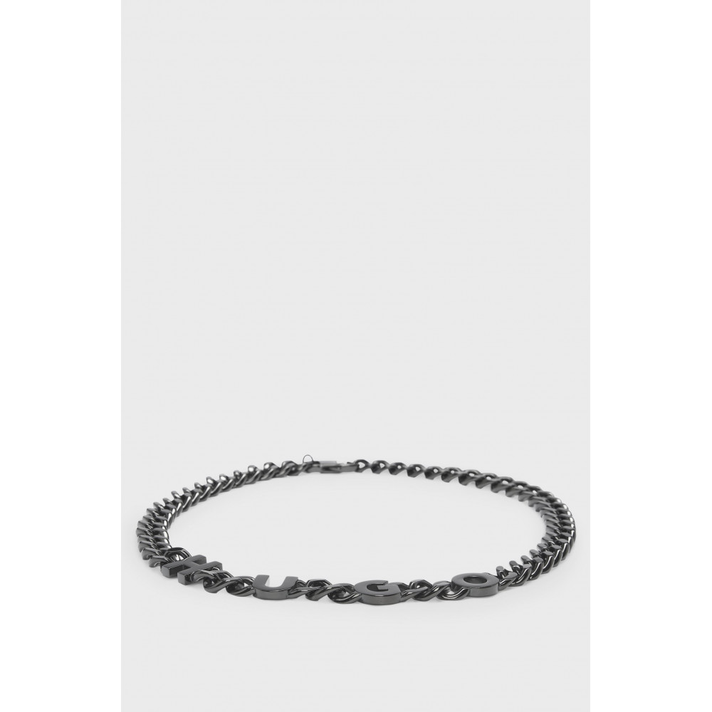 Чоловічий ланцюжок HUGO E-HUGOCHAIN4-NEC 50511018 з логотипом чорний