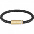 Braided bracelet Hugo Boss Ares 1580624 genuine leather 21 cm black
