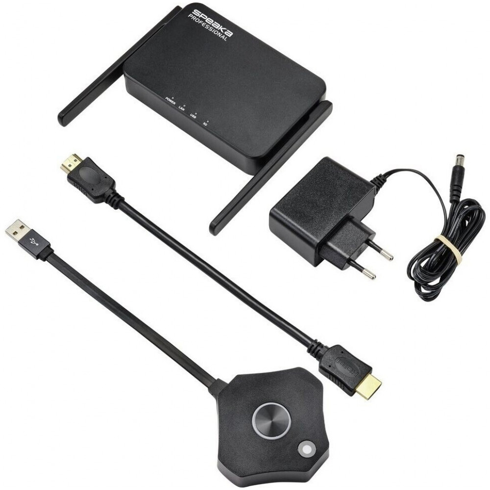 Wireless presentation system SpeaKa Professional SP-WTR-500 Full HD 5 GHz range up to 30 m