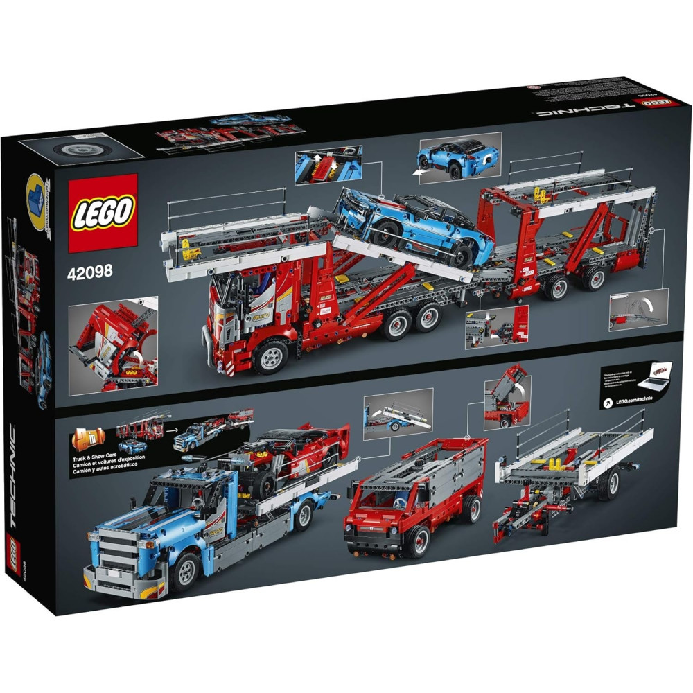 Конструктор Lego Technic 42098 Вантажівка-транспортер з синьою машиною 2493 деталі