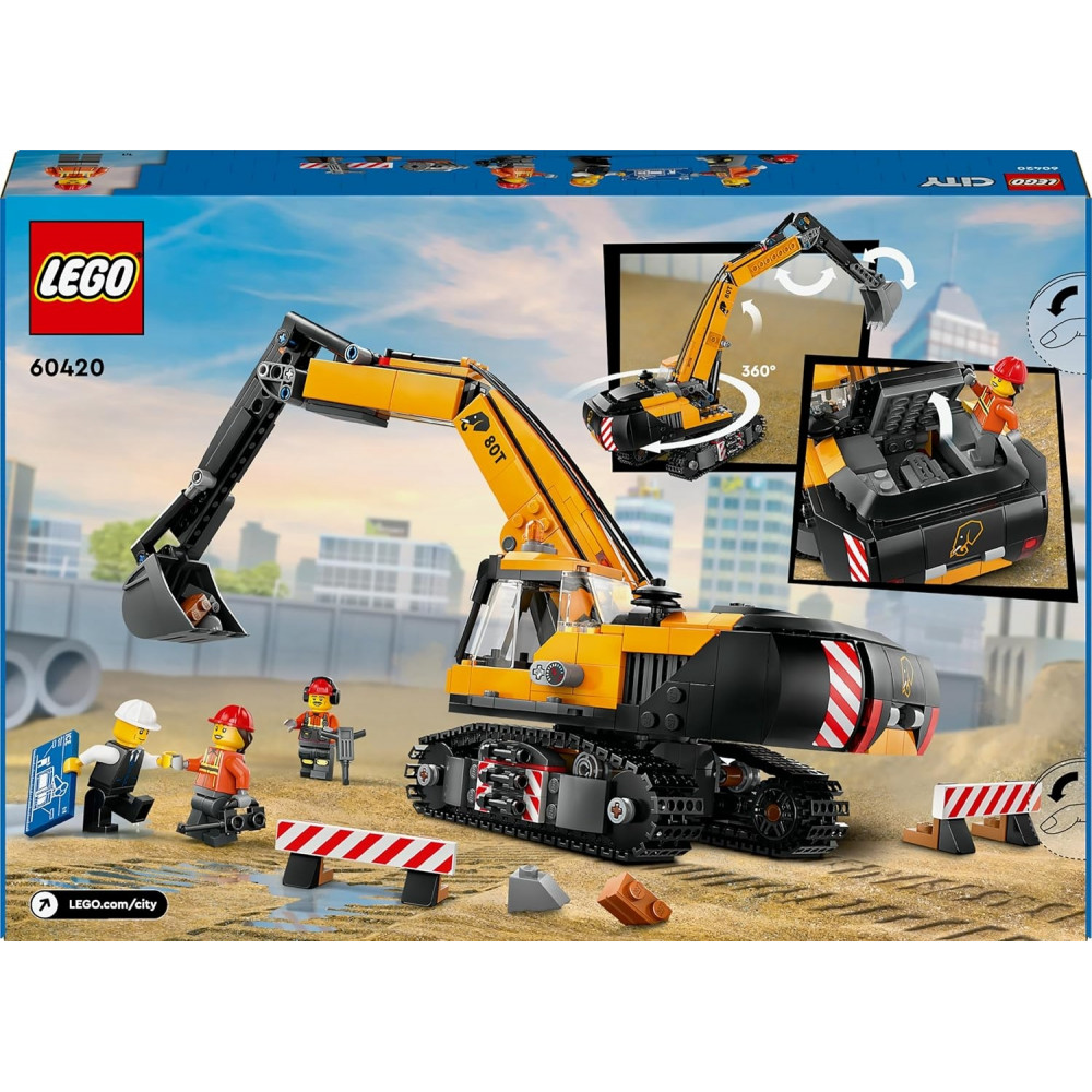 Конструктор Lego City 60420 Гусеничний екскаватор з мініфігурками 633 деталі
