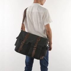 Велика чоловіча сумка через плече Viatra Canvas Messenger хакі
