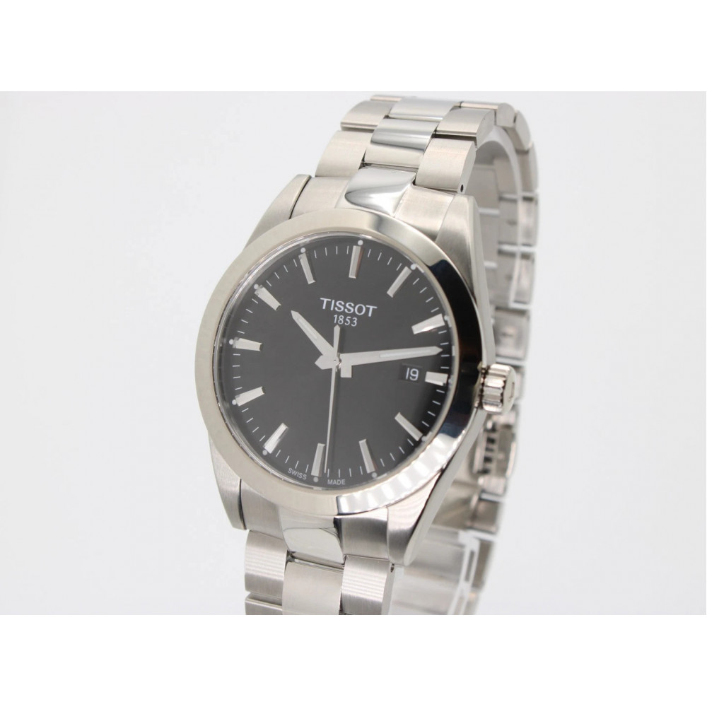 Чоловічий наручний сталевий годинник із сапфіровим склом Tissot Gentleman Quartz T1274101105100