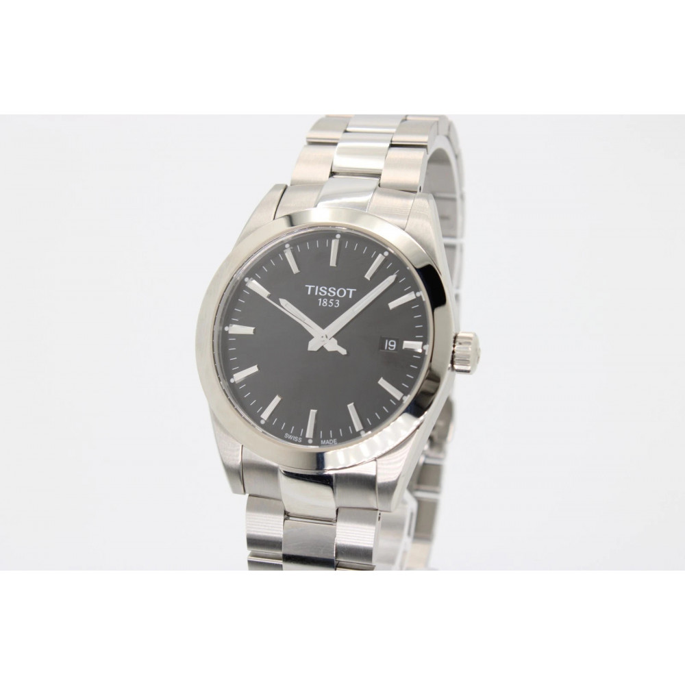 Чоловічий наручний сталевий годинник із сапфіровим склом Tissot Gentleman Quartz T1274101105100