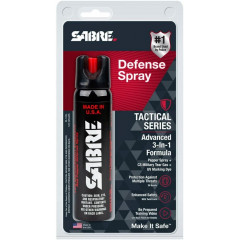 Аерозольний перцевий балончик для захисту Sabre Tactical Series з газом CS та УФ фарбою 122 г Made in USA