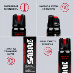 Аерозольний перцевий балончик для захисту Sabre Red Magnum 120 Pepper Spray з УФ фарбою 93 г Made in USA