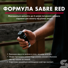 Струменевий перцевий балончик SABRE Crossfire з кліпсою для кріплення Made in USA 45 мл
