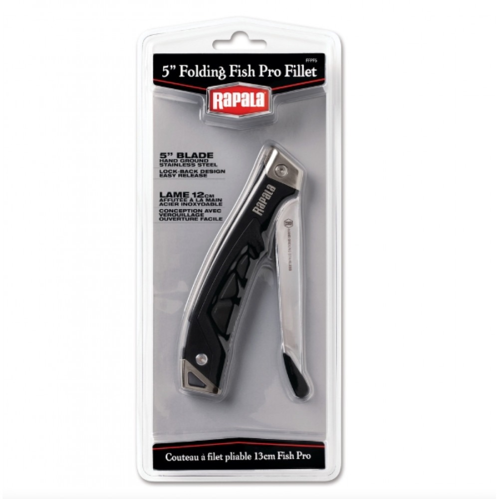 Folding fillet fishing knife Rapala Folding Fish Pro Fillet FFPF5 length 12.7 cm black