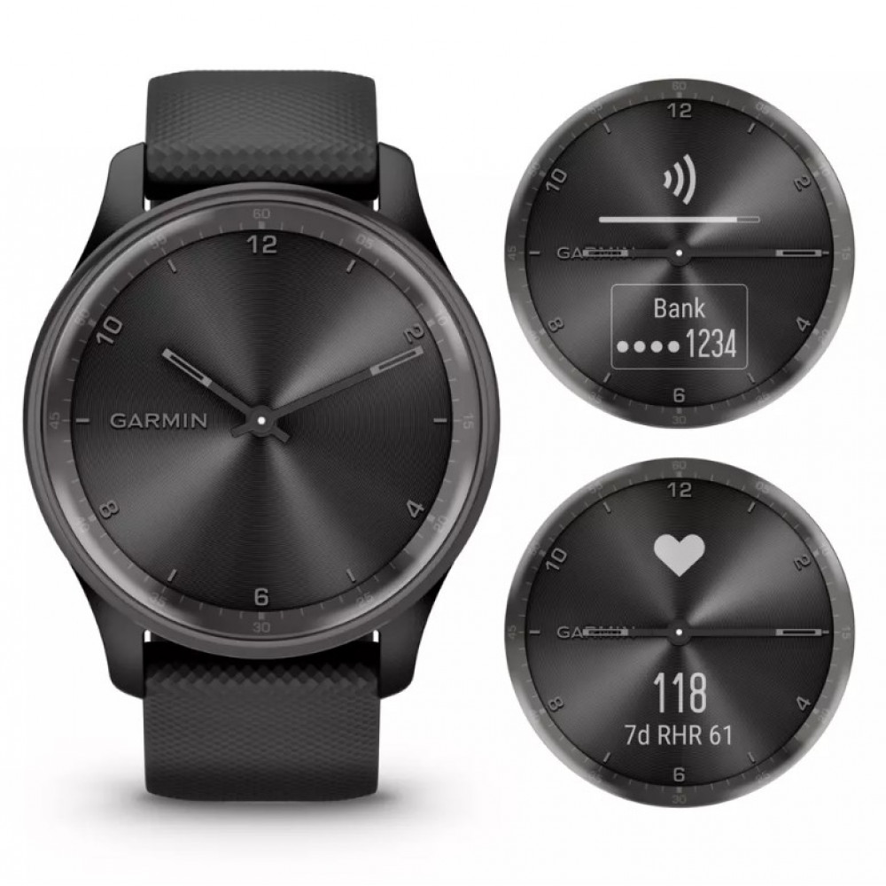 Розумний годинник з гібридним дисплеєм Garmin vivomove Trend 40 мм 010-02665-00 чорні