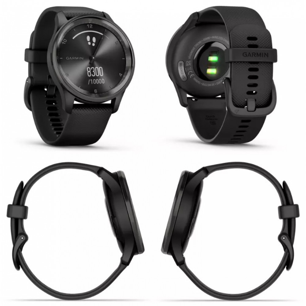 Розумний годинник з гібридним дисплеєм Garmin vivomove Trend 40 мм 010-02665-00 чорні