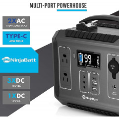 Зарядна станція NinjaBatt 300W Portable Power Station (9 вихідних портів)