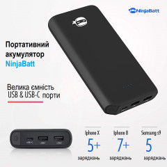 Портативний акумулятор NinjaBatt Power Bank 20000 mAh