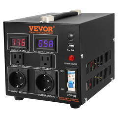Перетворювач напруги трансформатор VEVOR 2000 Вт