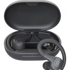 JLab Audio Go Air Sport wireless headphones with charging case, black.
