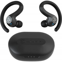 Wireless headphones JLab JBuds Air Sport with a charging case.