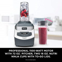 Professional blender Ninja BL660B 1100 W120 V) with two Nutri Ninja cups