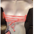 Women's bandeau bikini Victoria's Secret Smocked Lace-up Bandeau in neon nectar.