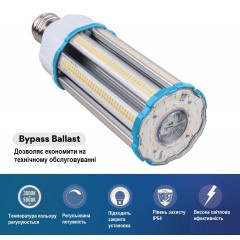 LED-лампа E39 Euri Lighting ECB63W-303sw с настраиваемой мощностью 63/54/36 W 3000/4000/5000K