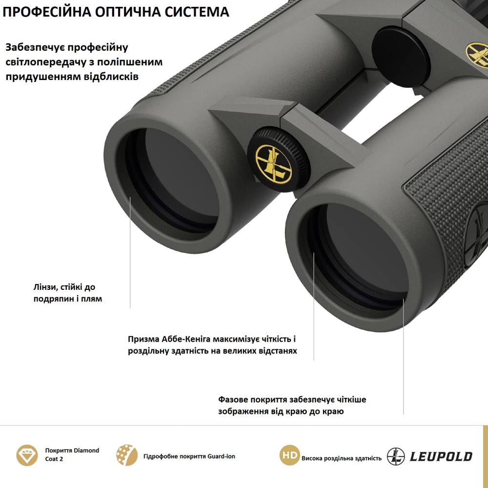 Бінокль преміум-класу Leupold BX-5 Santiam HD 8x42 для полювання і туризму