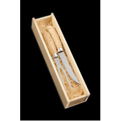 Набір ніж та виделка для смаження в дерев'яній подарунковій коробці Marttiini Luxus Roast Set