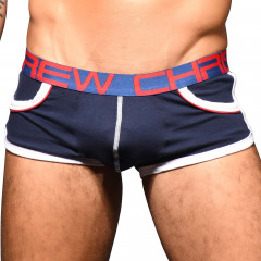 Men's boxer briefs Andrew Christian Show-It Retro Pop Pocket Boxer 91845 NVY (size - M)