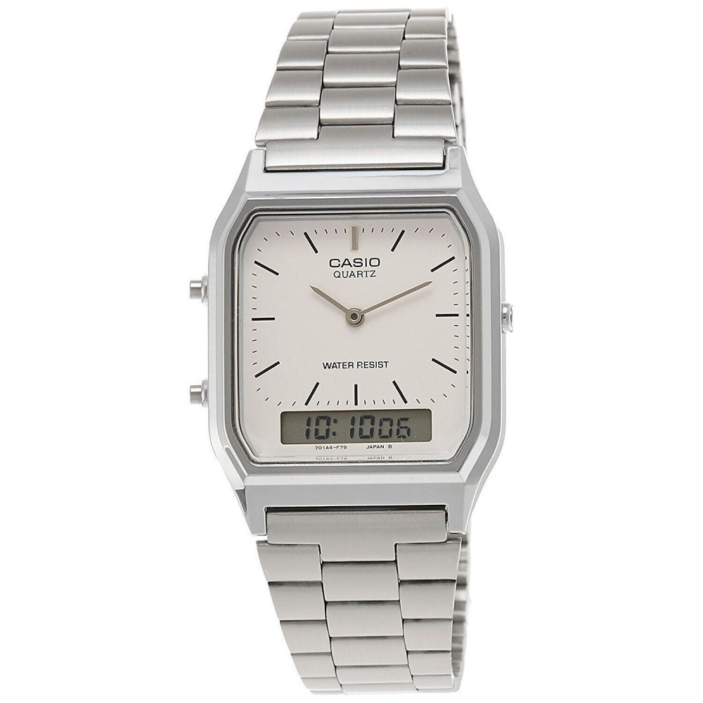Наручные часы Casio Vintage AQ-230A-7DMQYES в ретро стиле серебристые 28 мм