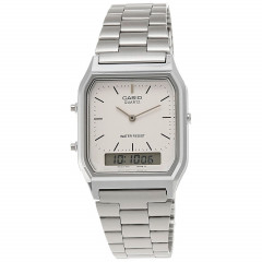 Wristwatch Casio Vintage AQ-230A-7DMQYES in retro style silver 28 mm