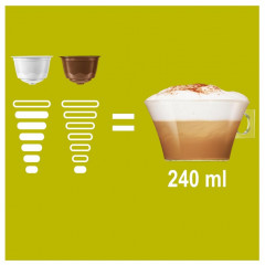Капсули NESCAFÉ® Dolce Gusto® Cappuccino для кофемашин, 15 капсул кави та 15 молока