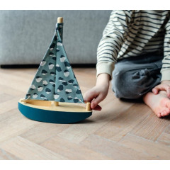 Toy wooden sailboat from Denmark jade