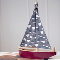 Toy wooden sailboat from Denmark jade