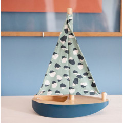 Toy wooden sailboat from Denmark jade