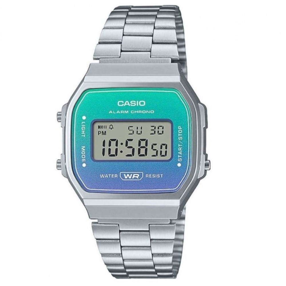 Цифровые наручные часы CASIO A168WER-2AEF с регулируемым стальным ремешком