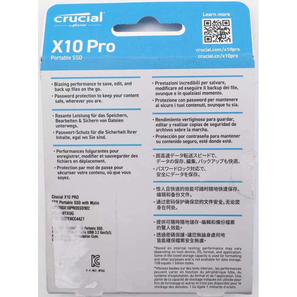 Crucial X10 Pro 2TB USB-C External SSD