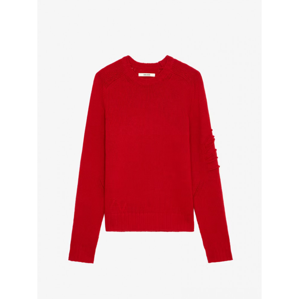 Men's Zadig & Voltaire Jordan KMSW00703603 Merino Wool Sweater Red Size M