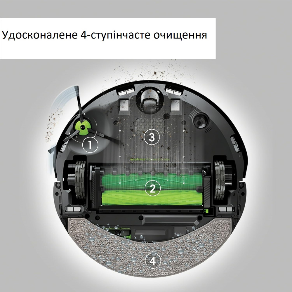 Розумний робот-пилосос і мийник підлоги Robot Roomba Combo j9 зі станцією самоочищення