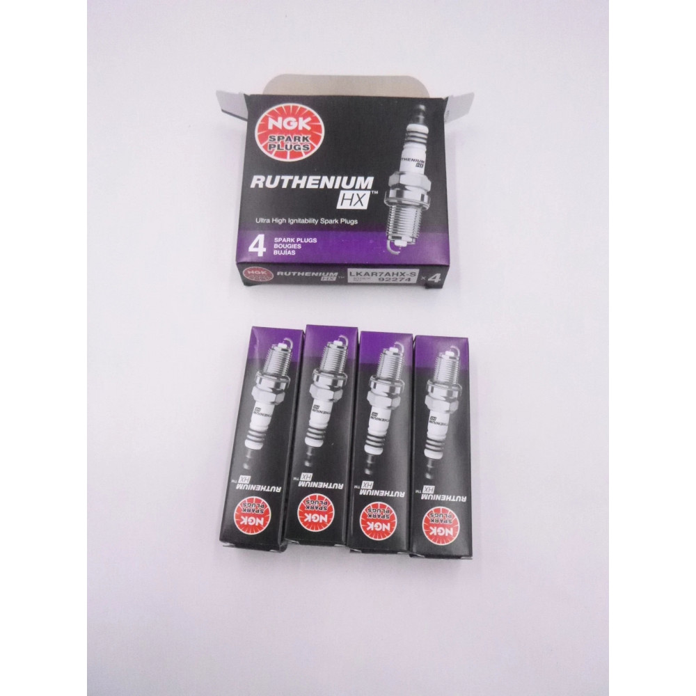 Ruthenium spark plugs Honda/Mazda/Infiniti NGK 92274 (LKAR7AHXS, 122905A2A01, 122905A2A02, 12290RDFA01) 4 pcs